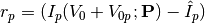 r_p = (I_p (V_0 + V_{0p}; \mathbf P) - \hat I_p)